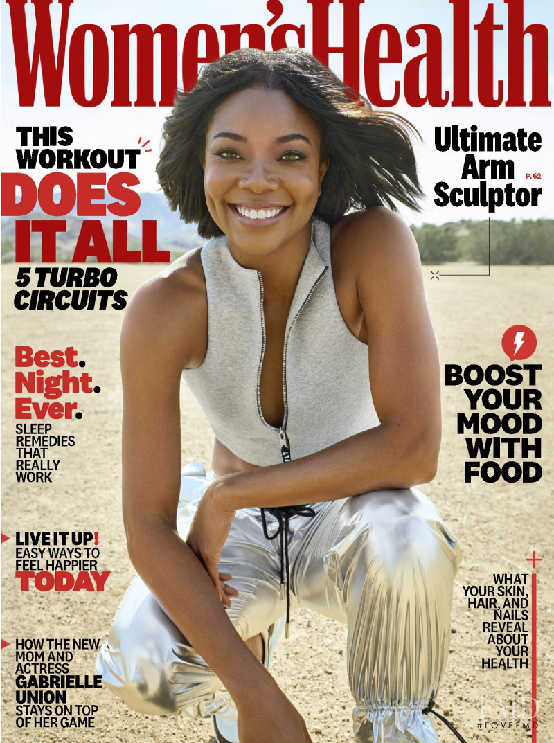 Gabrielle Union featured on the Women\'s Health USA cover from March 2019