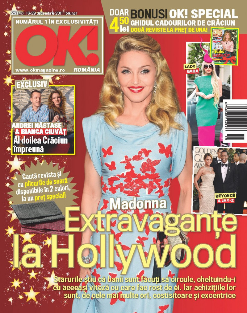 Madonna featured on the OK! Magazine Romania cover from December 2011
