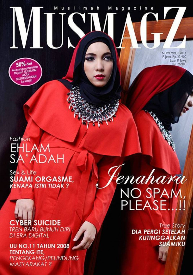 Jenahara featured on the Musmagz - Muslimah Magazine cover from November 2014