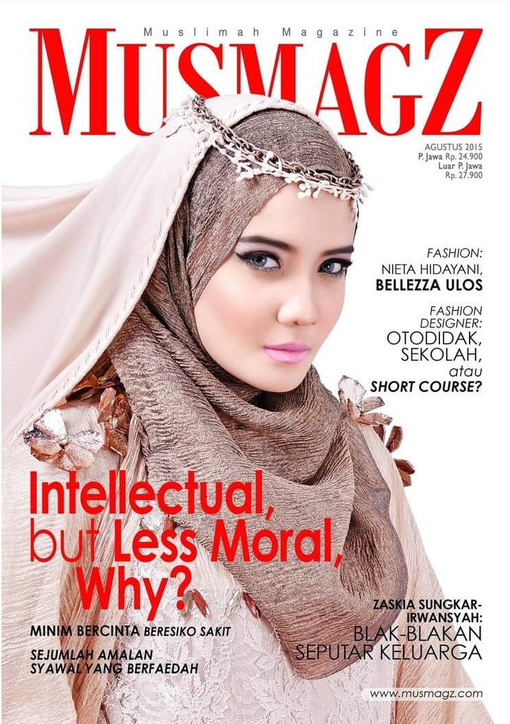 Zaskia Sungkar featured on the Musmagz - Muslimah Magazine cover from August 2015