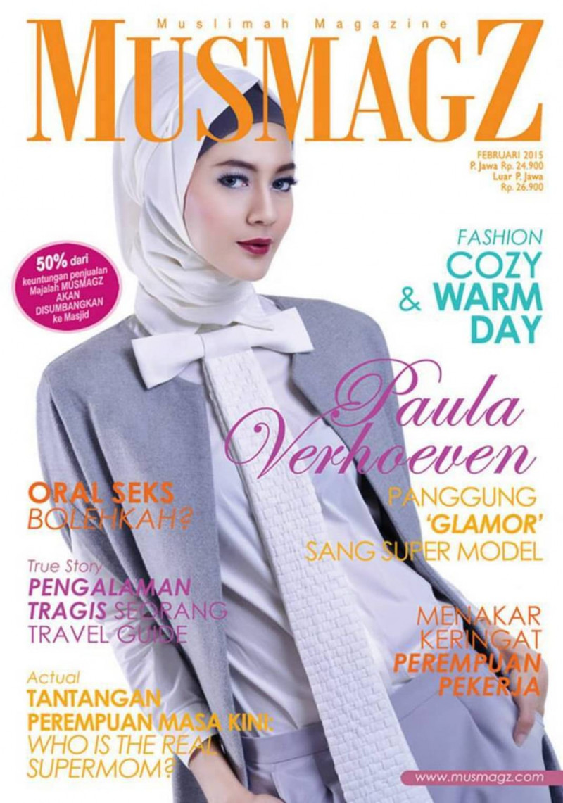 Paula Verhoeven featured on the Musmagz - Muslimah Magazine cover from February 2015