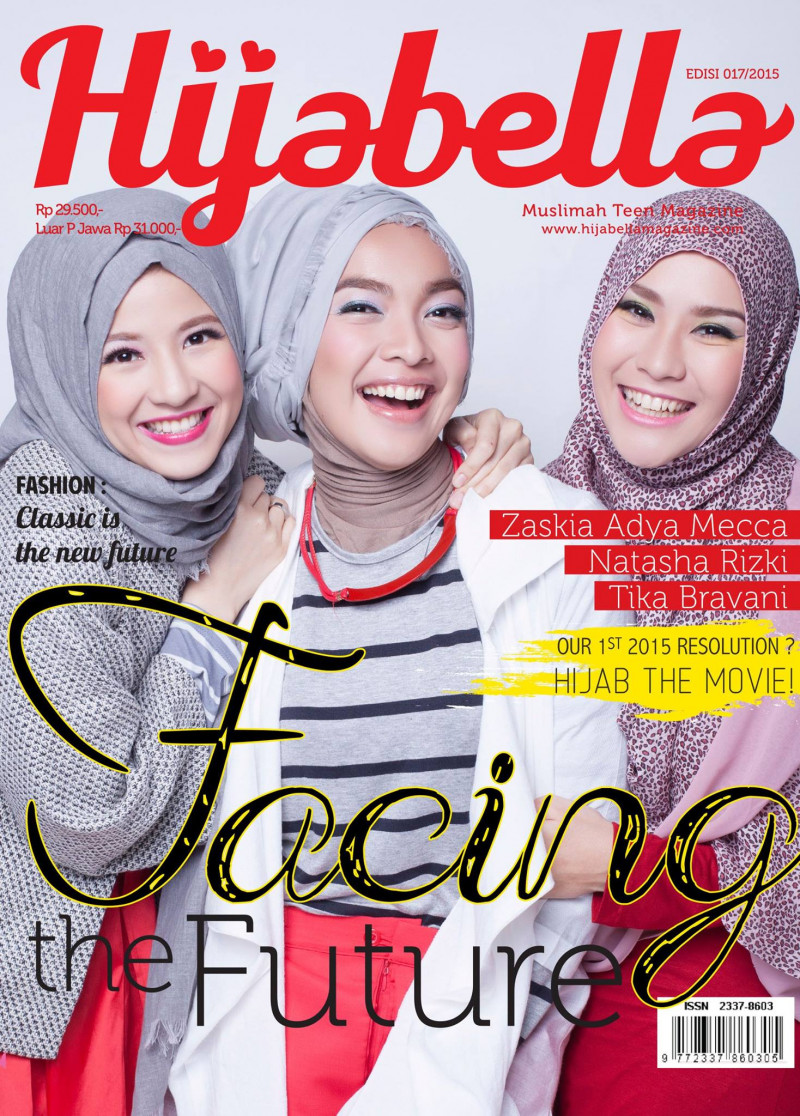 Zaskia Adya Mecca, Natasha Rizky, Tika Bravani featured on the Hijabella cover from January 2015