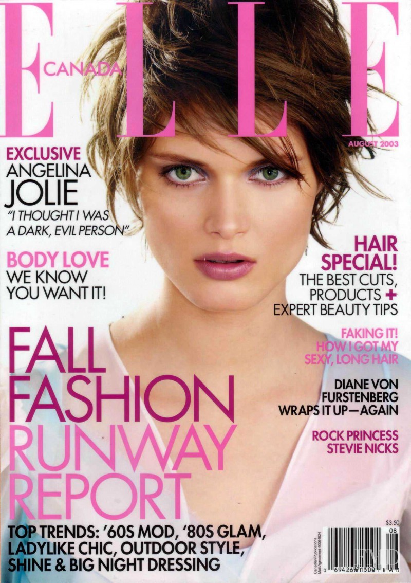Malgosia Bela featured on the Elle Canada cover from August 2003