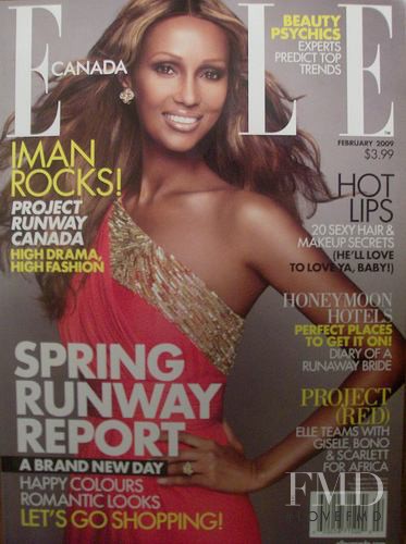 Iman Abdulmajid featured on the Elle Canada cover from February 2009