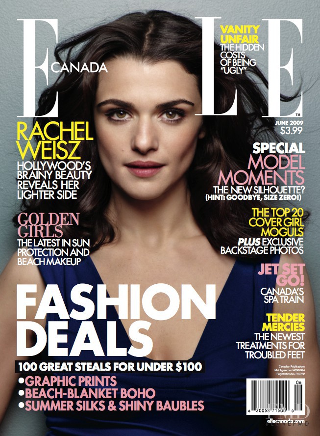 Rachel Weisz featured on the Elle Canada cover from June 2009