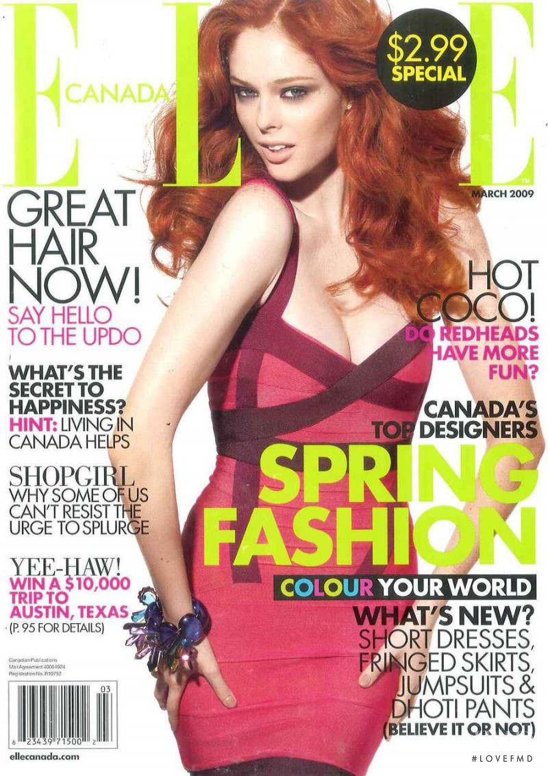 Coco Rocha featured on the Elle Canada cover from March 2009