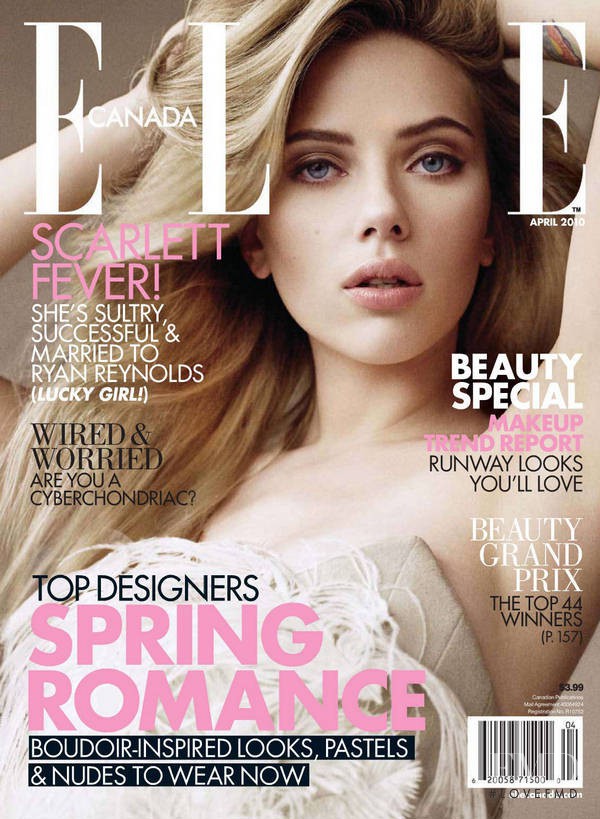 Scarlett Johansson featured on the Elle Canada cover from April 2010