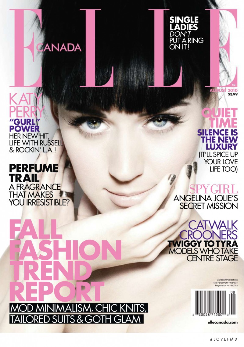 Katy Perry featured on the Elle Canada cover from August 2010