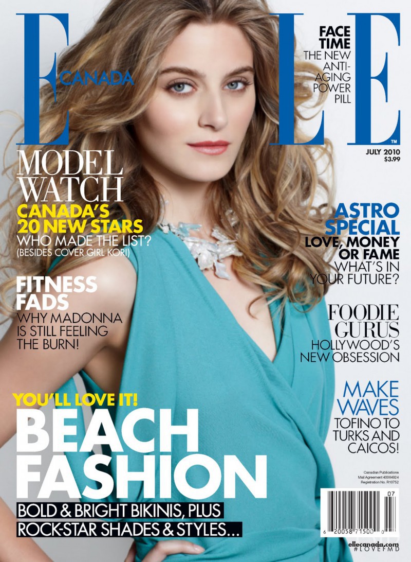Kori Richardson featured on the Elle Canada cover from July 2010