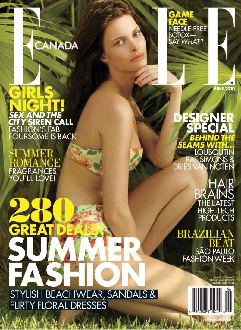 Jessiann Gravel Beland featured on the Elle Canada cover from June 2010