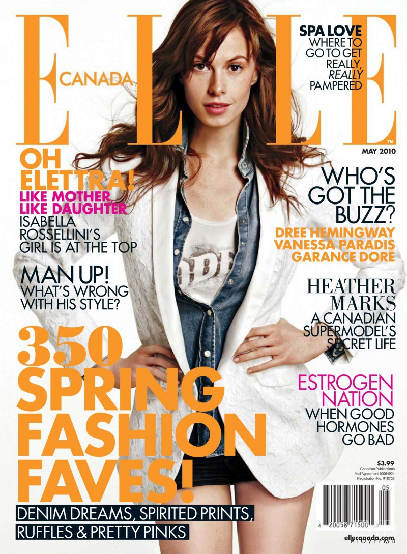 Elettra Rossellini featured on the Elle Canada cover from May 2010