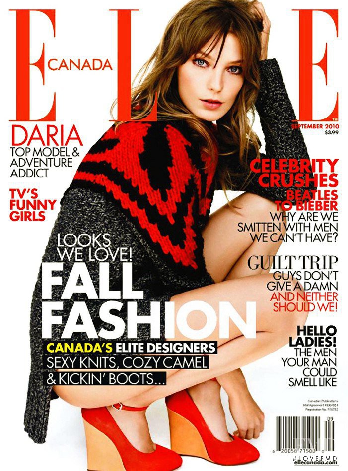 Daria Werbowy featured on the Elle Canada cover from September 2010