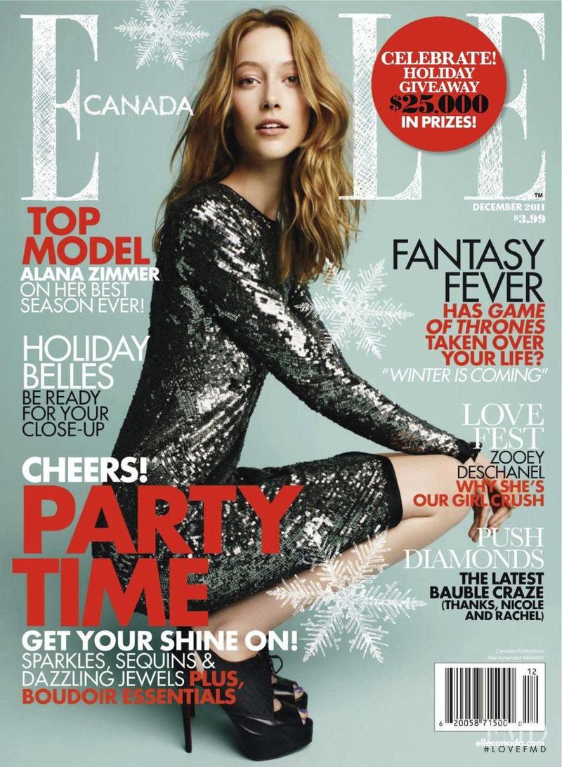 Alana Zimmer featured on the Elle Canada cover from December 2011