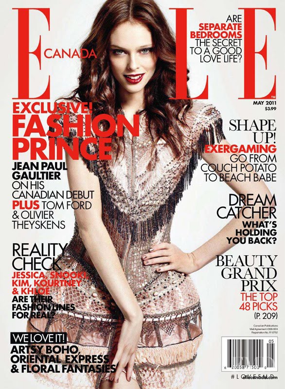 Coco Rocha featured on the Elle Canada cover from May 2011