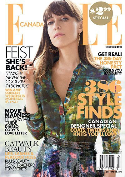 Feist featured on the Elle Canada cover from October 2011
