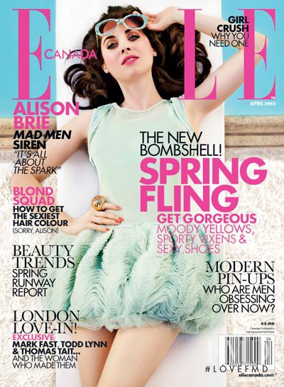 Alison Brie featured on the Elle Canada cover from April 2012