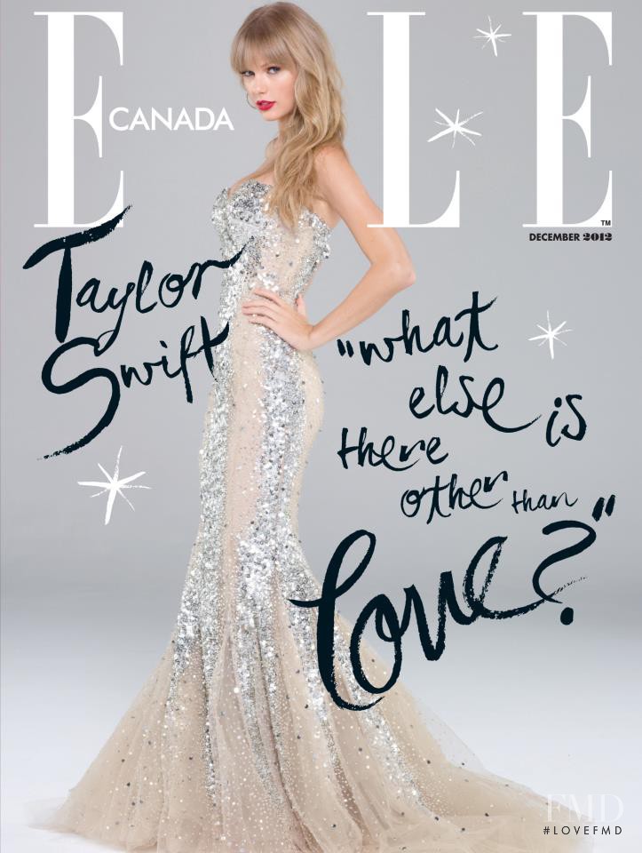 Taylor Swift featured on the Elle Canada cover from December 2012