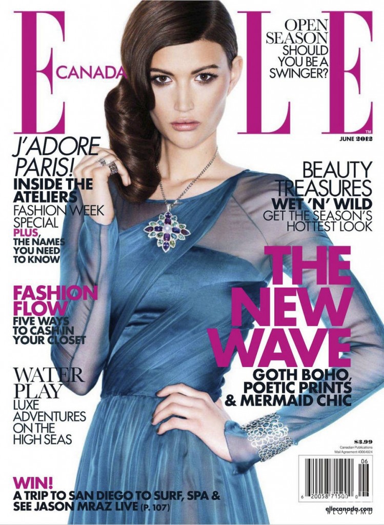 Tara Gill featured on the Elle Canada cover from June 2012
