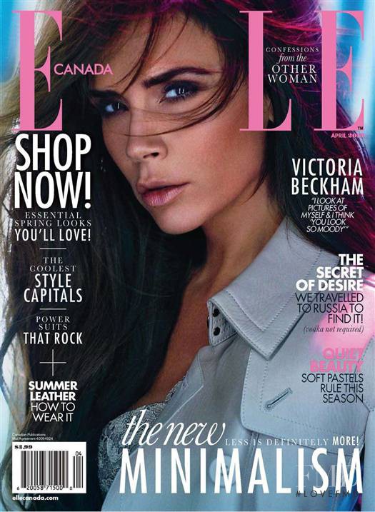 Victoria Beckham featured on the Elle Canada cover from April 2013