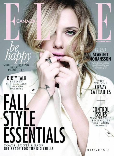 Scarlett Johansson featured on the Elle Canada cover from November 2013