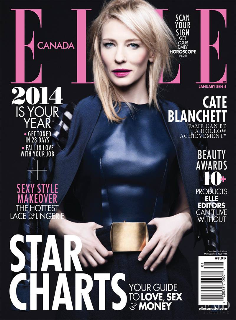 Cate Blanchett featured on the Elle Canada cover from January 2014