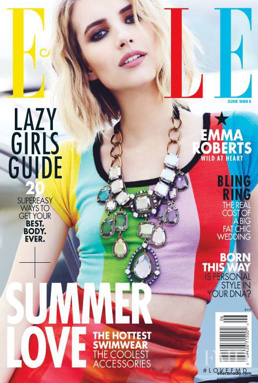 Emma Roberts featured on the Elle Canada cover from June 2014