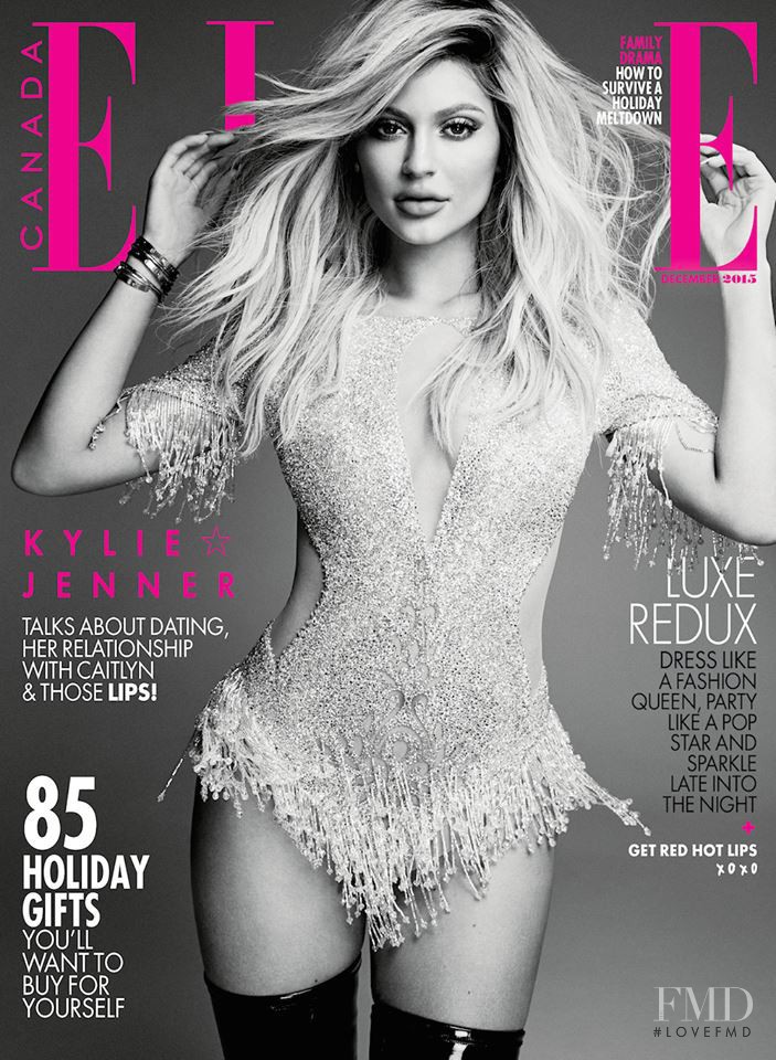 Kylie Jenner featured on the Elle Canada cover from December 2015