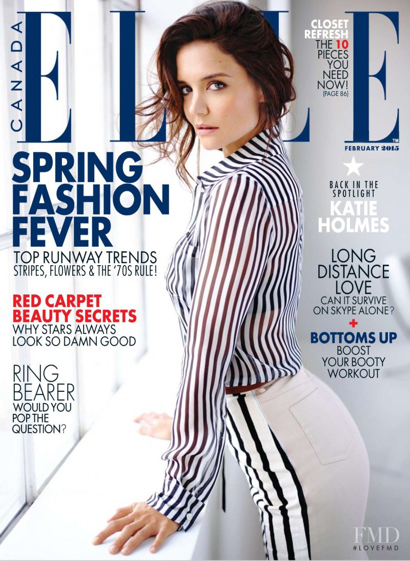 Katie Holmes featured on the Elle Canada cover from February 2015