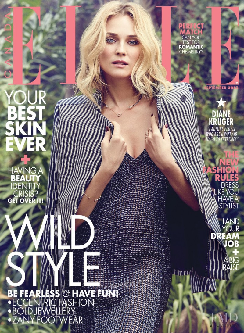 Diane Heidkruger featured on the Elle Canada cover from September 2015