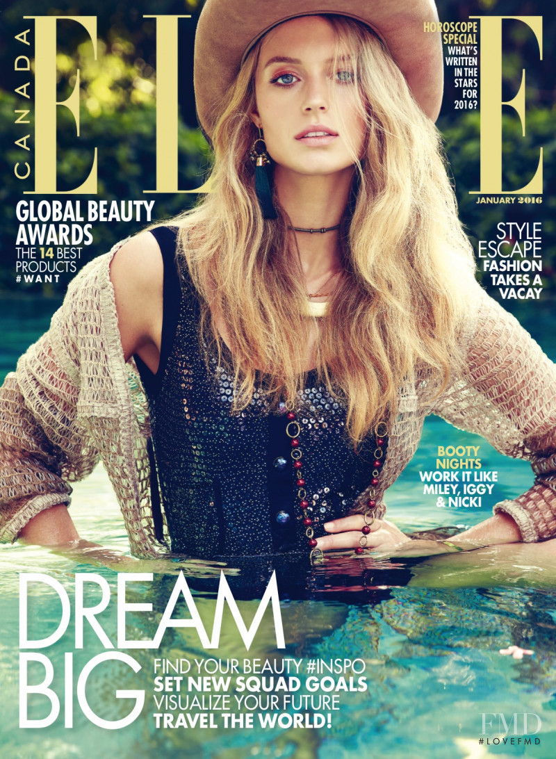 Kate Bock featured on the Elle Canada cover from January 2016