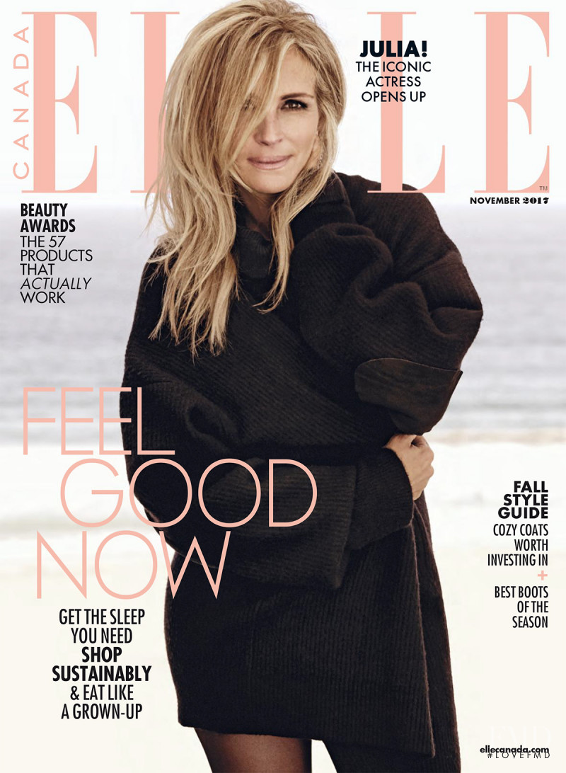 Julia Roberts featured on the Elle Canada cover from November 2017