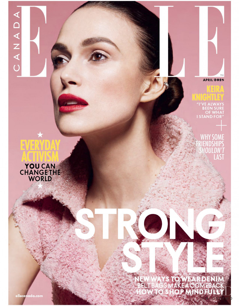 Keira Knightley featured on the Elle Canada cover from April 2018