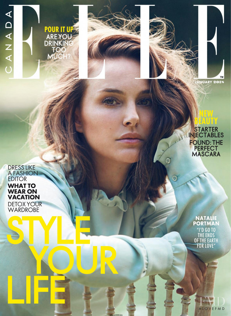 Natalie Portman  featured on the Elle Canada cover from January 2018