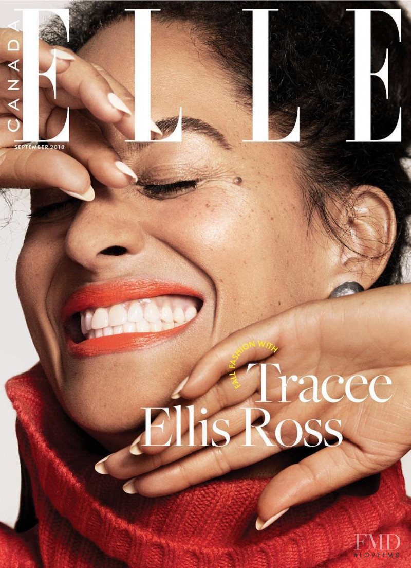 Tracee Ellis Ross featured on the Elle Canada cover from September 2018