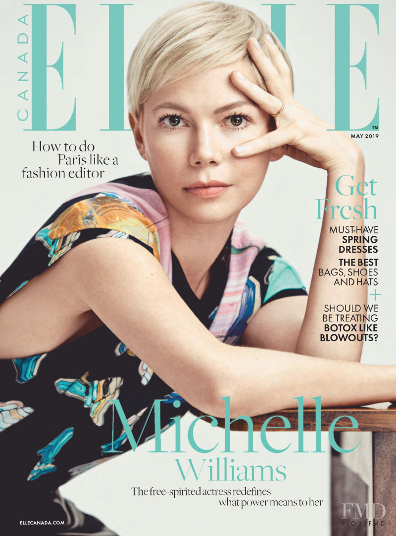 Michelle Williams featured on the Elle Canada cover from May 2019