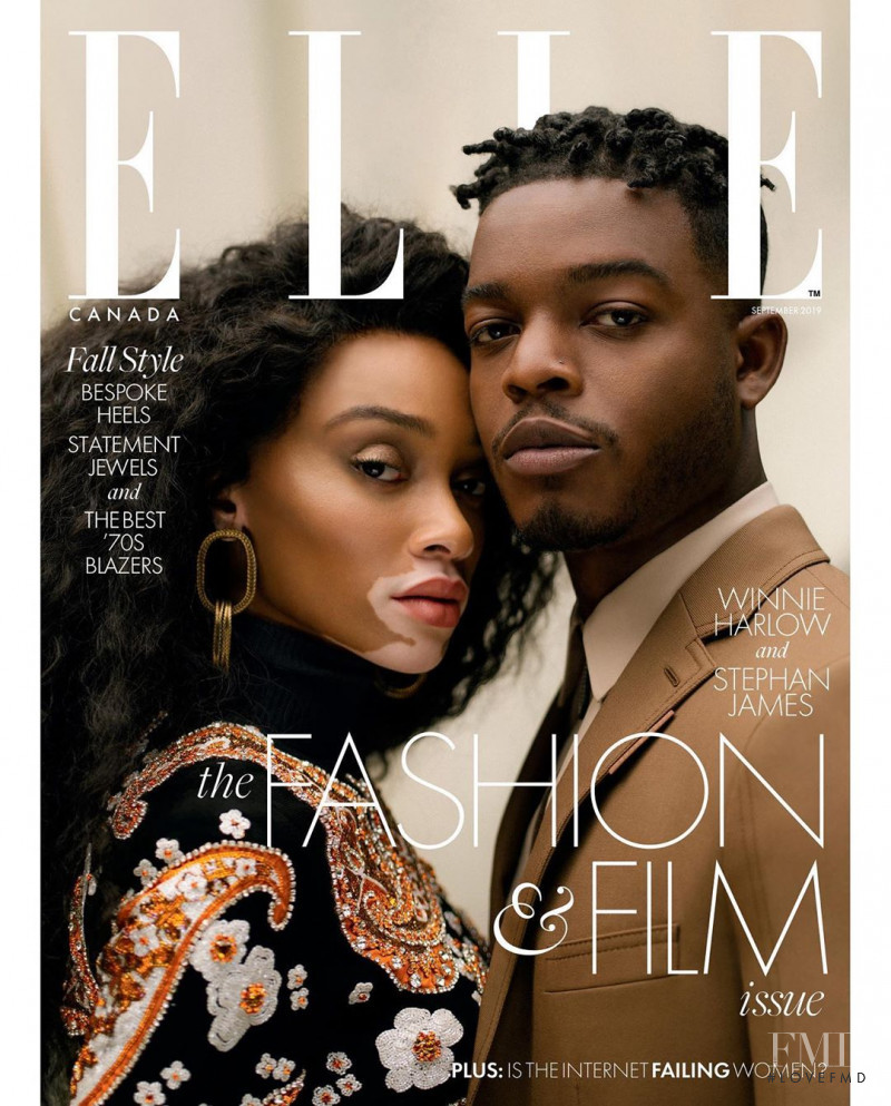 Winnie Chantelle Harlow featured on the Elle Canada cover from September 2019