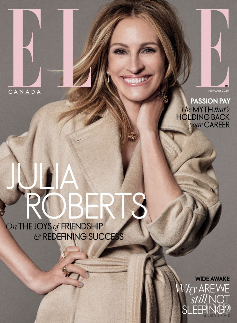 Julia Roberts featured on the Elle Canada cover from February 2020