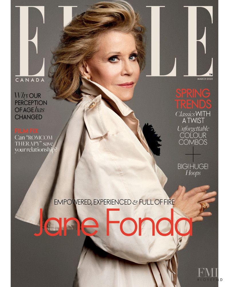 Jane Fonda featured on the Elle Canada cover from March 2020