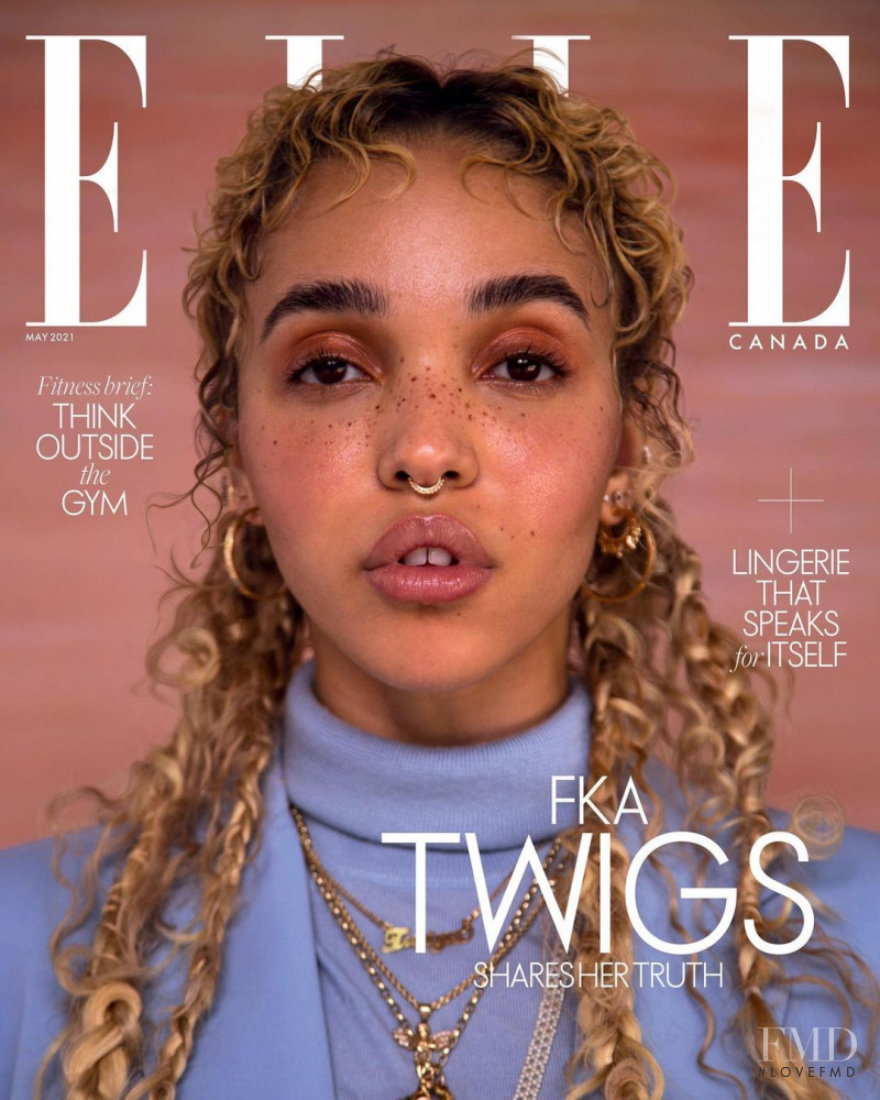 FKA Twigs featured on the Elle Canada cover from May 2021