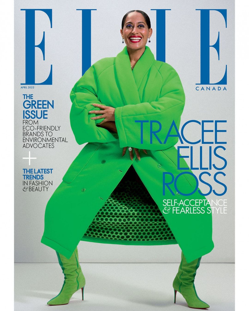Tracee Ellis Ross  featured on the Elle Canada cover from April 2022