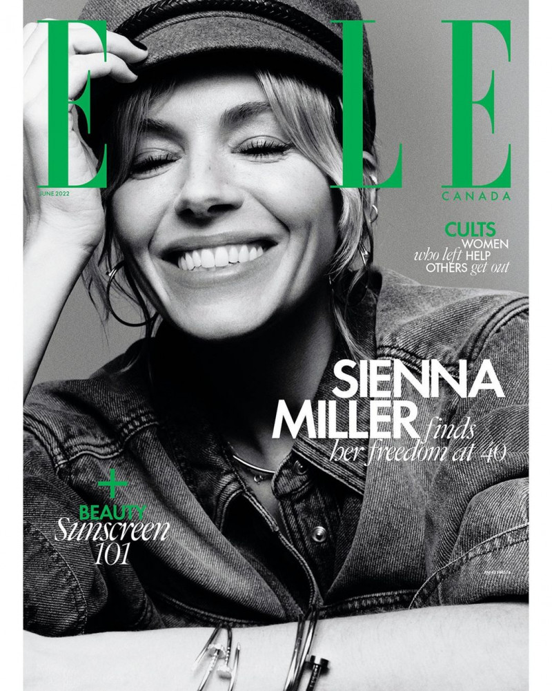 Sienna Miller featured on the Elle Canada cover from June 2022