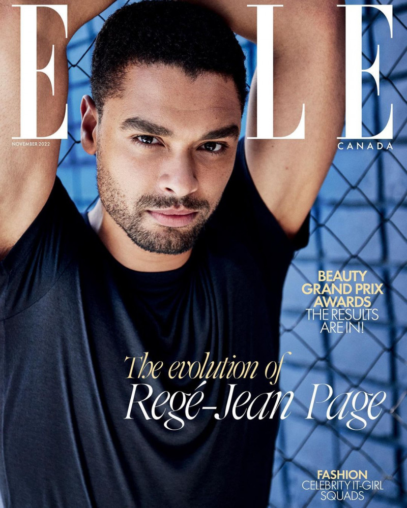 Rege Jean Page  featured on the Elle Canada cover from November 2022