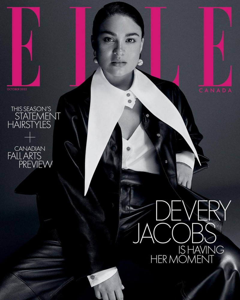 Devey Jacobs featured on the Elle Canada cover from October 2022