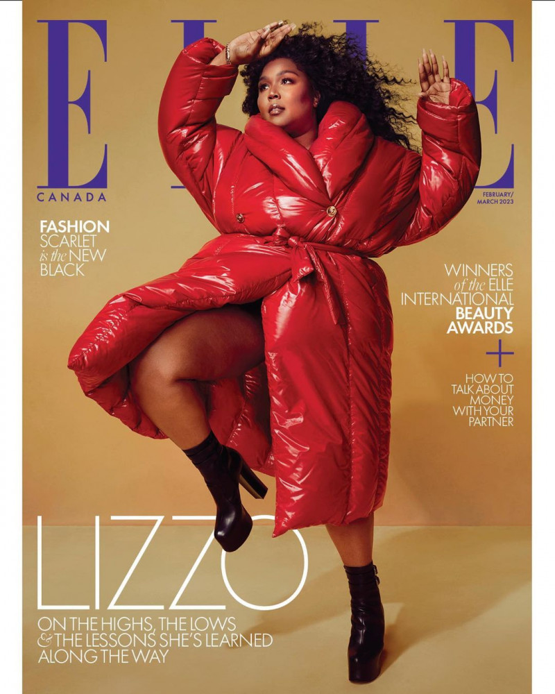 Lizzo featured on the Elle Canada cover from February 2023