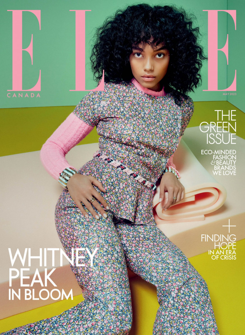 Whitney Peak featured on the Elle Canada cover from May 2023