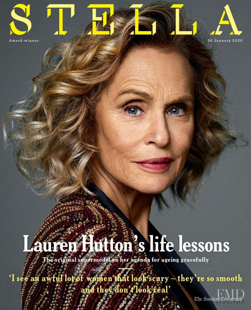 Lauren Hutton featured on the Stella UK cover from January 2020