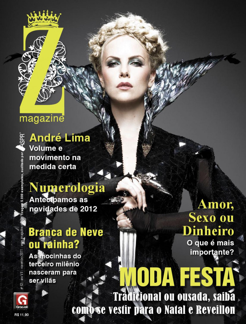 Charlize Theron featured on the Z Magazine cover from November 2011