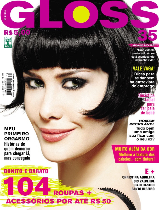 Mayana Moura featured on the GLOSS Brazil cover from August 2010