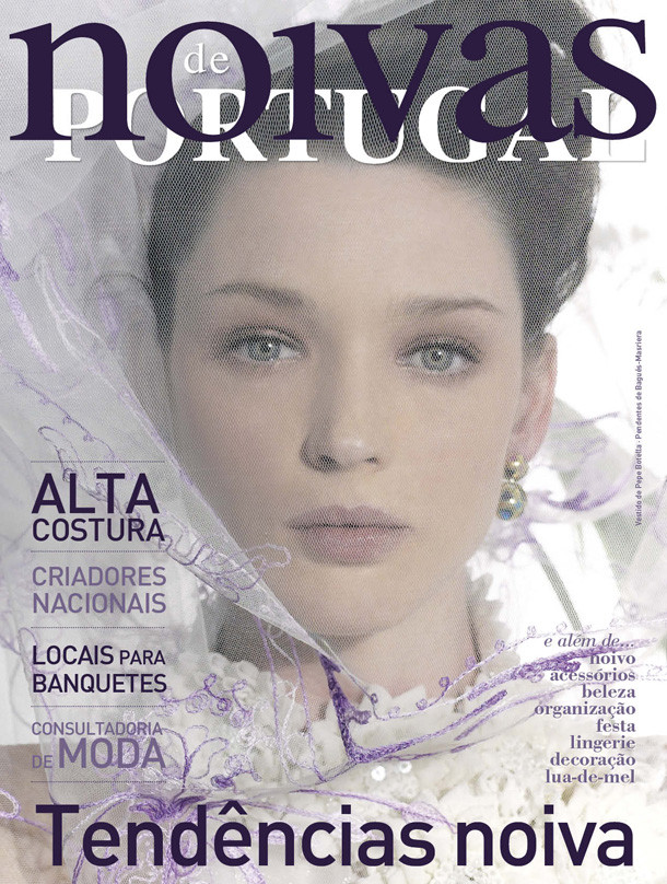 Carla Crombie featured on the Noivas de Portugal cover from July 2008