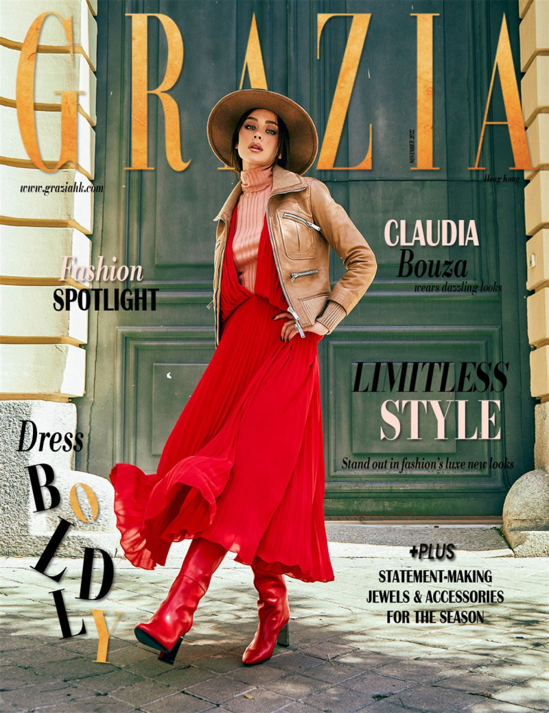 Claudia Bouza featured on the Grazia Hong Kong cover from November 2022